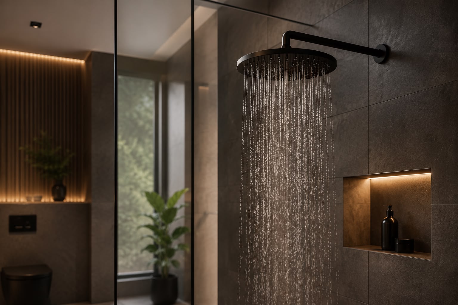 Moderne badkamer met regendouche, strak kitwerk en hoogwaardig voegwerk door FixHaus